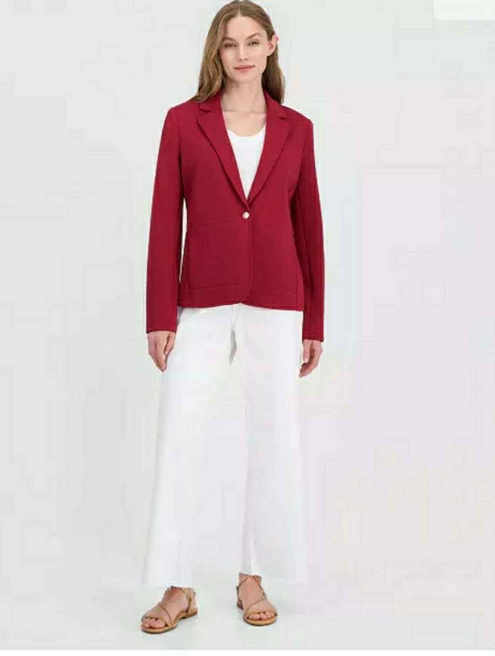 Nautica Women's Crimson Single-Button Blazer